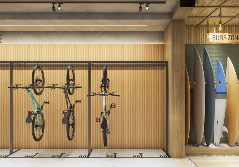 Bicicletário e Pranchario do La Mar Jaguaribe