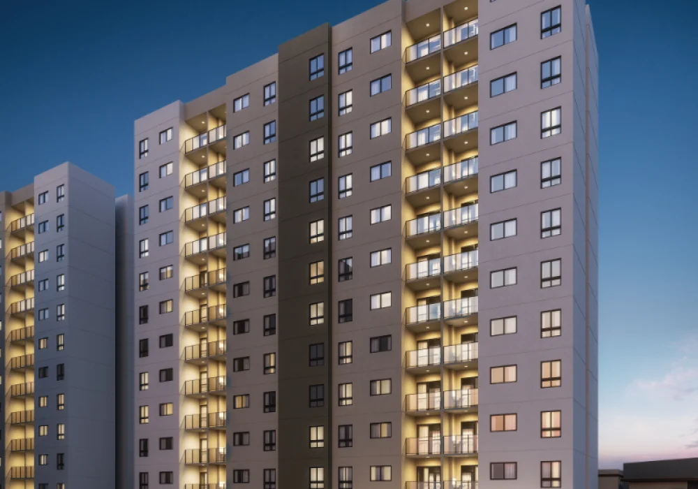 Fachada Noturna Iluminação do Alto Paralela da Stanza