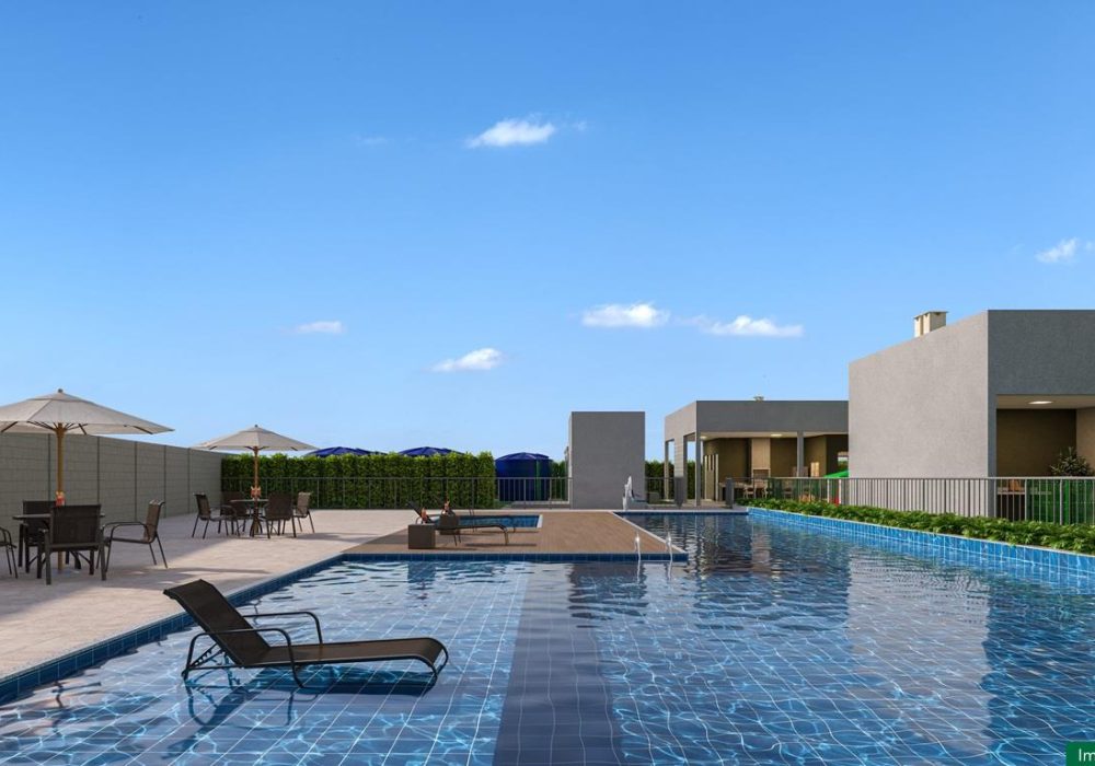 Piscina Residencial Golf Riviera com Deck Molhado