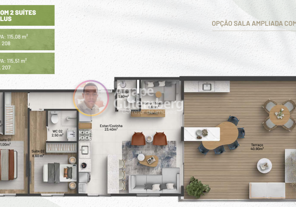Apartamento 3 Quartos com 2 Suítes e Terraço Plus Itaparica Resorts Residences 2