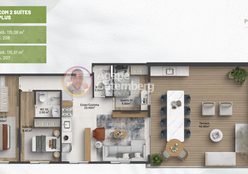 Apartamento 3 Quartos com 2 Suítes e Terraço Plus Itaparica Resorts Residences
