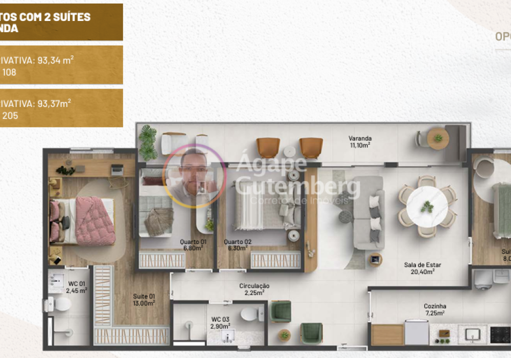 Apartamento 4 Quartos com 2 Suítes e Varanda Itaparica Resorts Residences 2