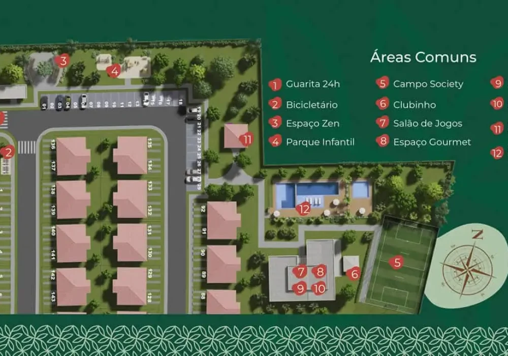 Planta Áreas Comuns do Duo Residencial das Árvores