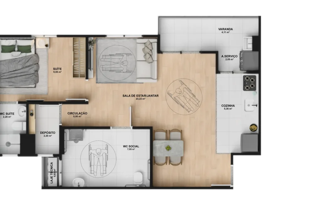 Planta Humanizada PCD do Stanza Alto Paralela 2