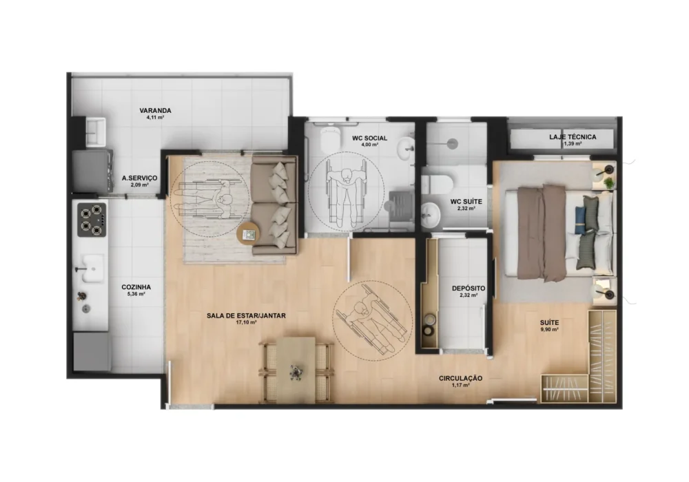 Planta Humanizada PCD do Stanza Alto Paralela