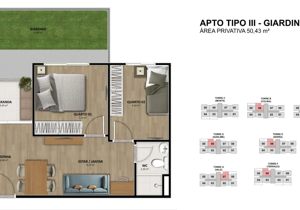 Planta Tipo 03 Giardino do Stanza Alto Paralela