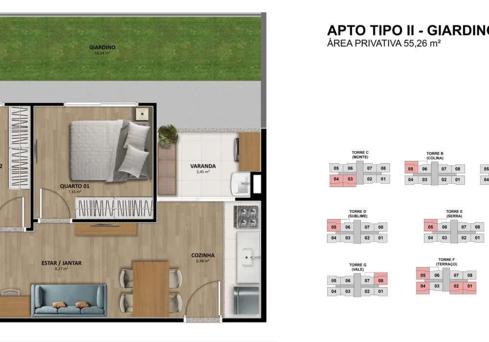 Planta Tipo 2 Giardino do Stanza Alto Paralela