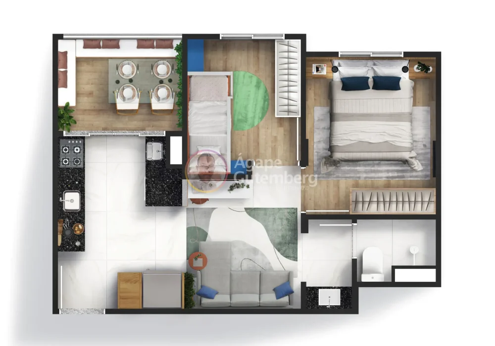 Planta com varanda do Forte São Marcelo