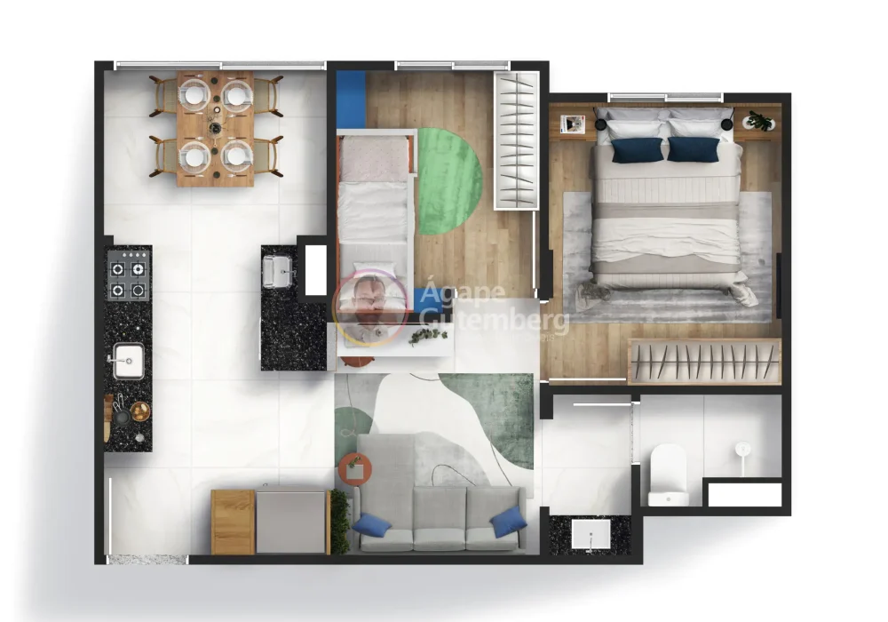 Planta sem varanda do Forte São Marcelo