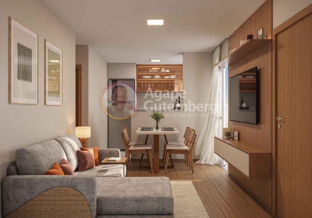 Sala do Apartamento no Solar das Amendoeiras da MRV em Abrantes