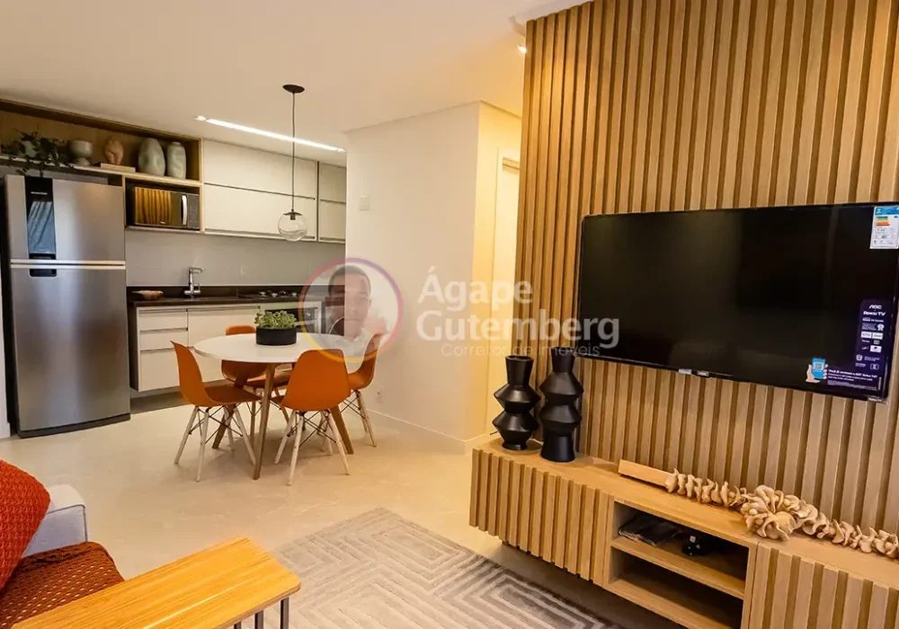 Sala e Cozinha do Apartamento Gran Reserva Alto do Imbuí