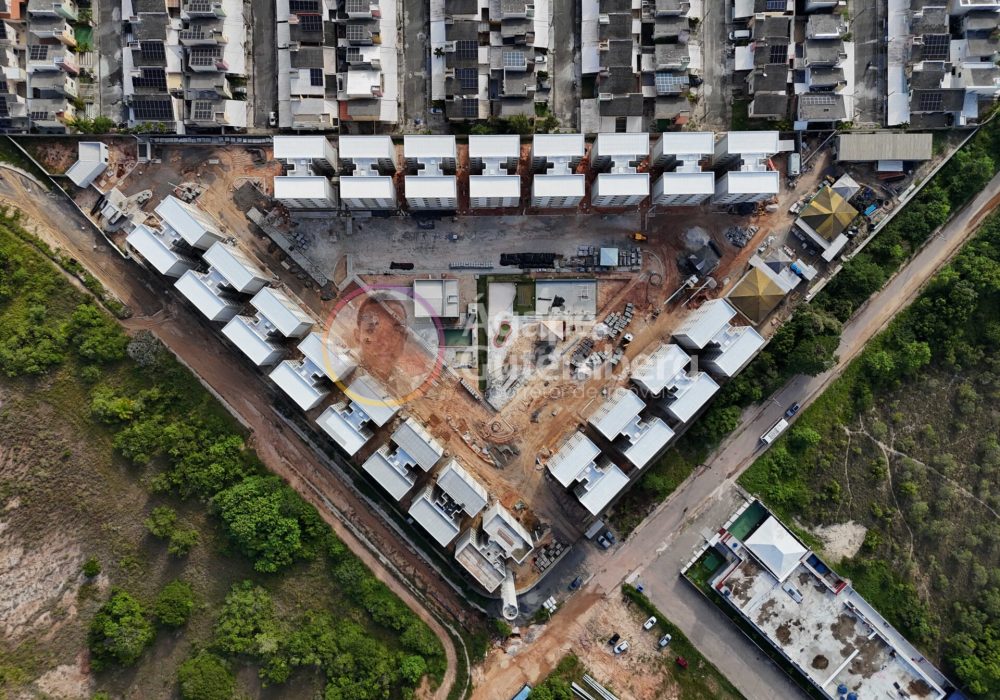 Vista Aérea da Obra do Reserva Bambuí da LMarquezzo em Camaçari